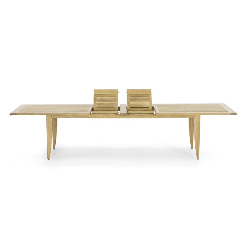 alt="70772 Laguna Sussex Rectangular Dining Table showing dual butterfly leaves partially extended on white background"