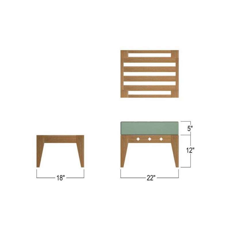 alt="grade a teak wood footrest"