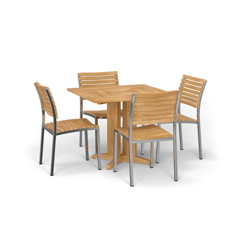 alt="Square Pyramid Cafe Dining Set with 4 Vogue Stacking Chairs - Picture G"