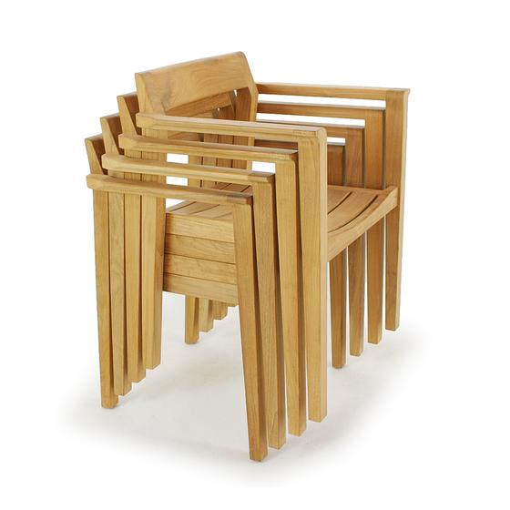 Image of 12901ST Horizon Armchair stacked 4 high angled right side view on white background