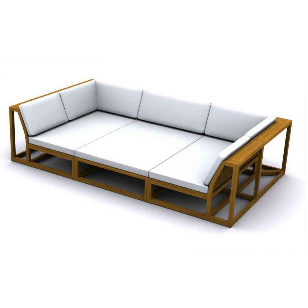 Maya Teak Outdoor Sectional Set — picture A