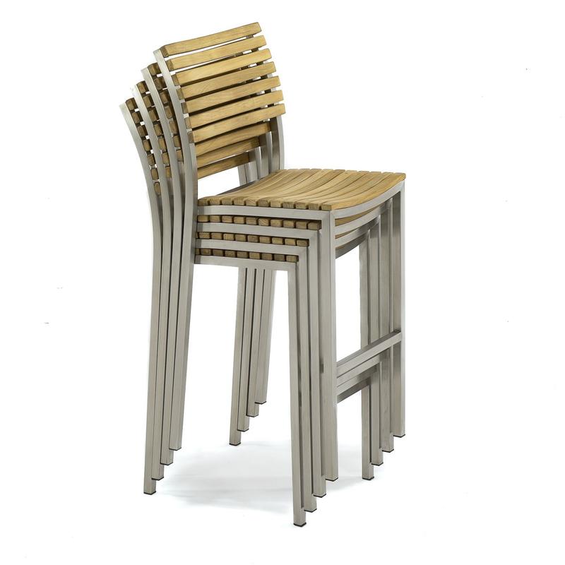 alt="21510 Vogue Bar Stool stacked 4 high on white background"
