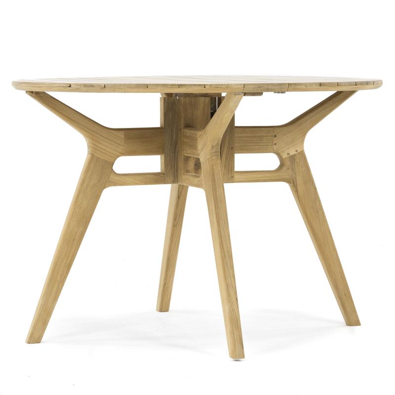 alt="15629 Surf 42 inch Foldable Table side view on white background"