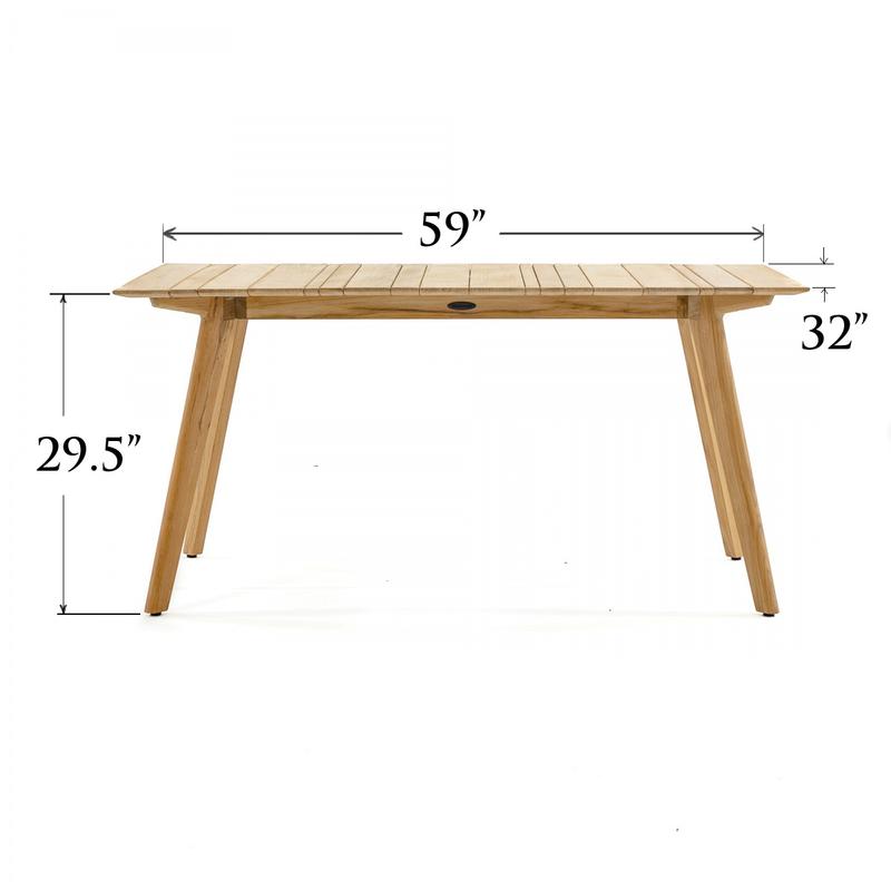 alt="70528 Surf teak Dining Table autocad on white background"