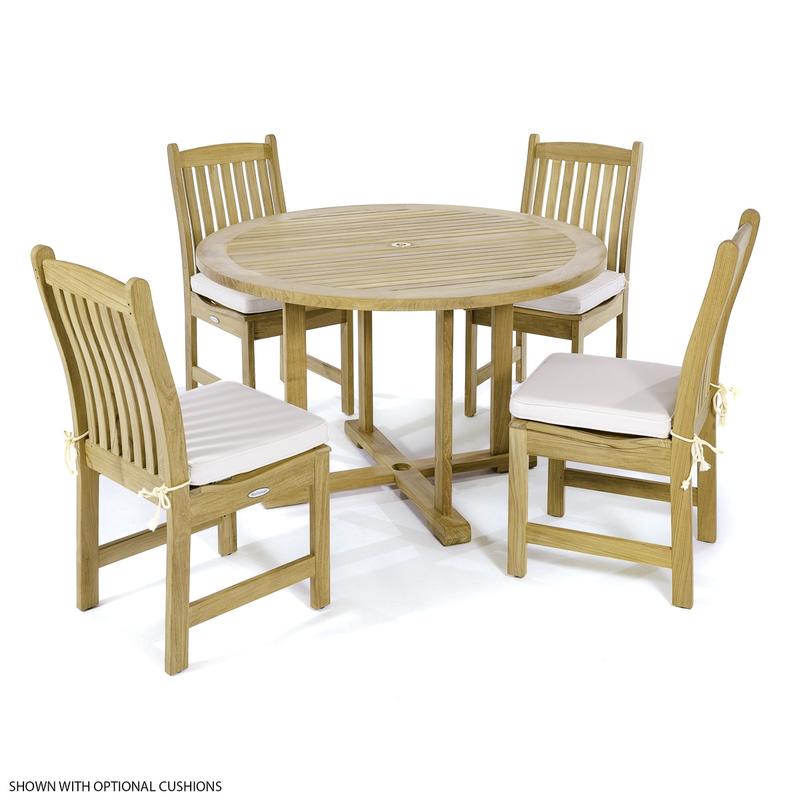alt="Veranda 4 ft Round Teak Dining Set - Picture D"