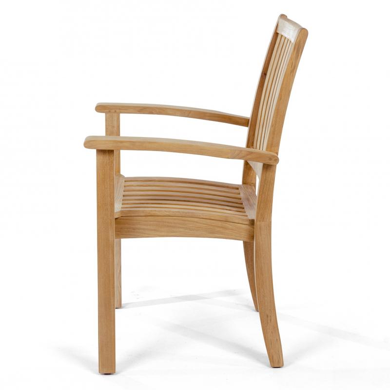 alt="70154 Buckingham teak armchair left side view on white background"