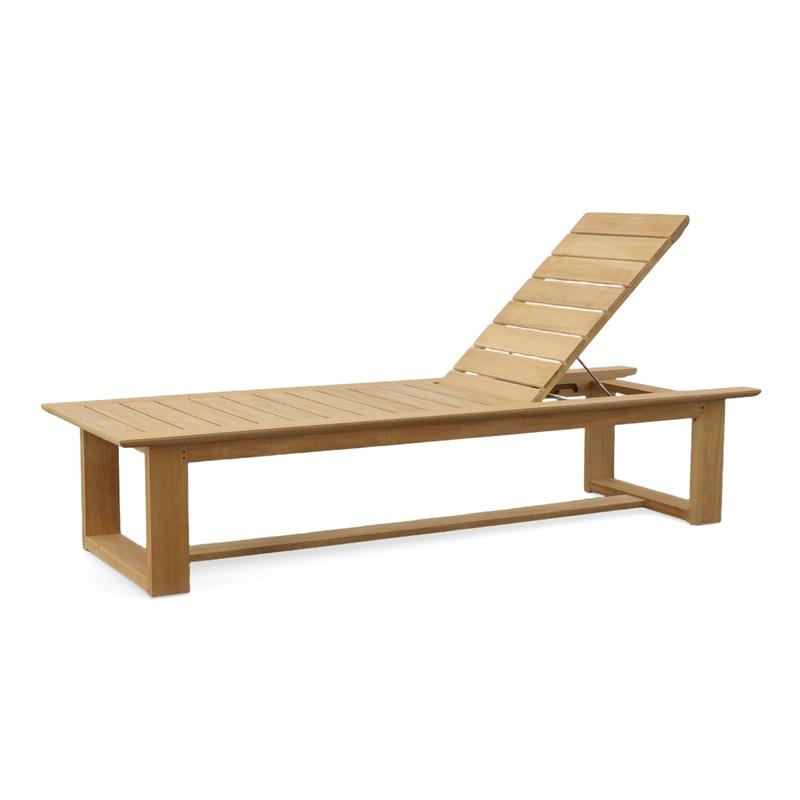 alt="16909 Horizon High Chaise Bench backrest reclined side angled on white background"
