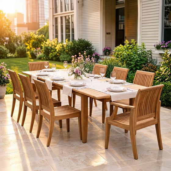 Laguna 9 pc Teak Dining Set