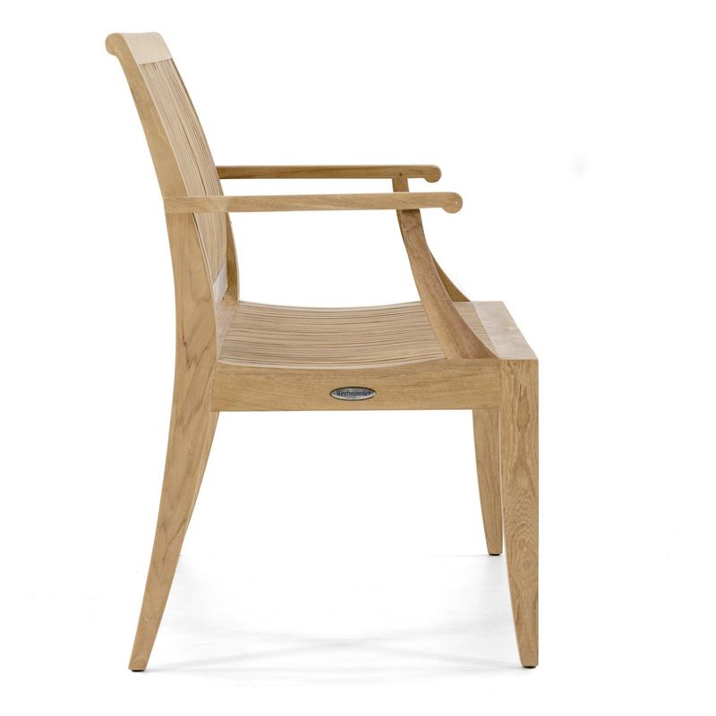 alt="13812 Laguna 5 foot long Teak Bench right side view on white background"