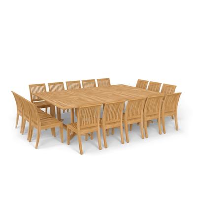 Pyramid Teak Dining Set for 16