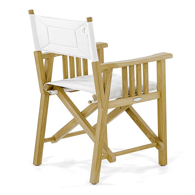 alt="12568f Barbuda teak Directors Chair facing right rear on white background "