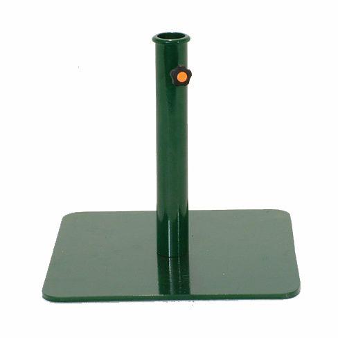 alt="57801G Parasol Steel Base in forest green color side view on white background"