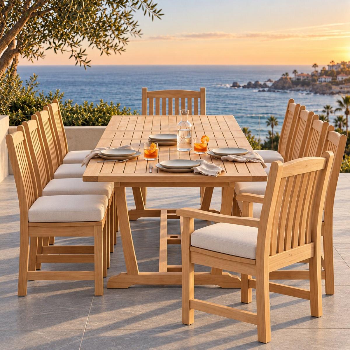 11 pc Veranda Teak Dining Set — picture A