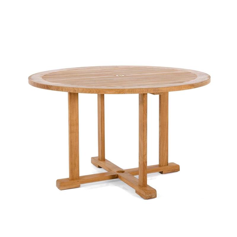 alt="15047 4ft Round Dining Table side view on white background"