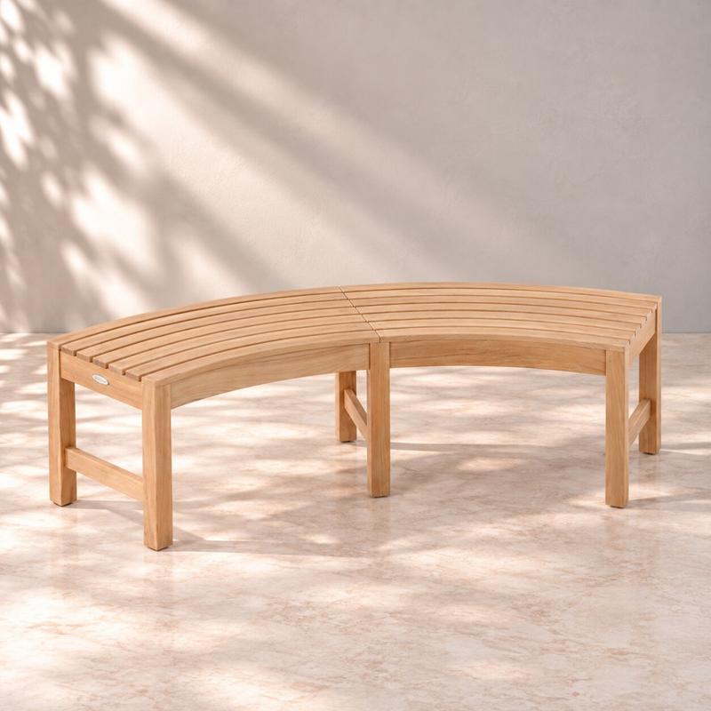 alt="Buckingham Rounded Teak Backless Bench - Picture A"