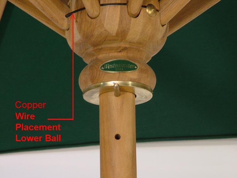 40023 Replacement Copper Umbrella Wire for our 10 foot round teak market umbrella