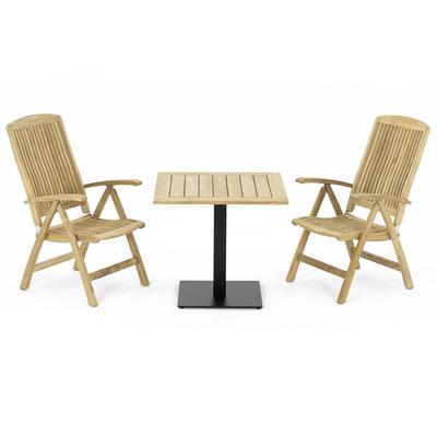 Reclining 3 pc Teak Bistro Set