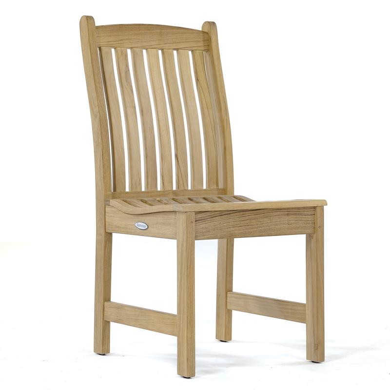 alt="70484 Veranda teak side chair front facing angle right side view on white background"