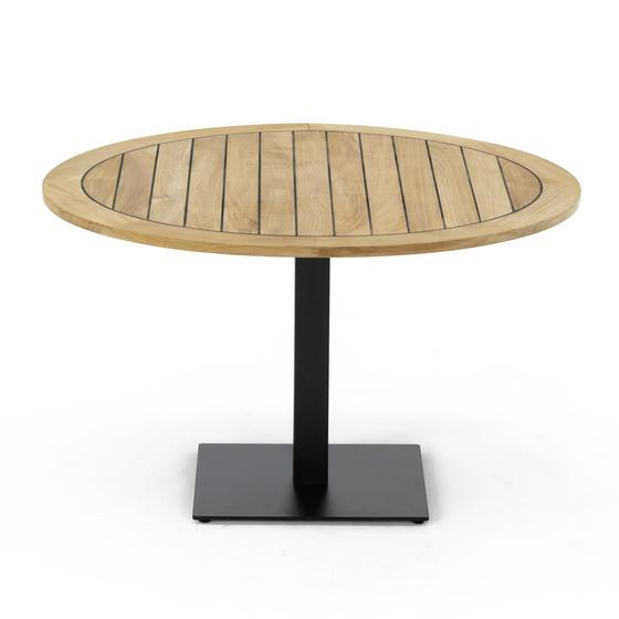 70320 Vogue 30 inch diameter Table Top and Black Base Combo Set of round 30 inch diameter table top and black metal pedestal base on white background