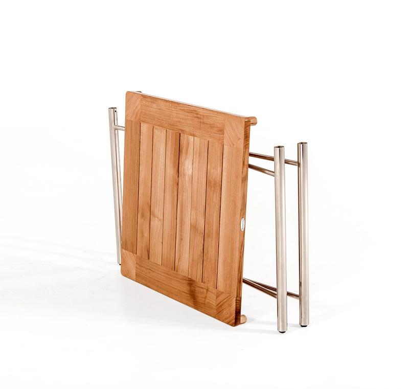 alt="Odyssey Teak & Stainless Steel Folding Table - Picture B"