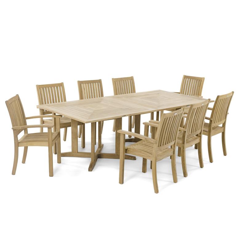 alt="70517 Sussex Pyramid Teak Dining Set for 6 on white background"