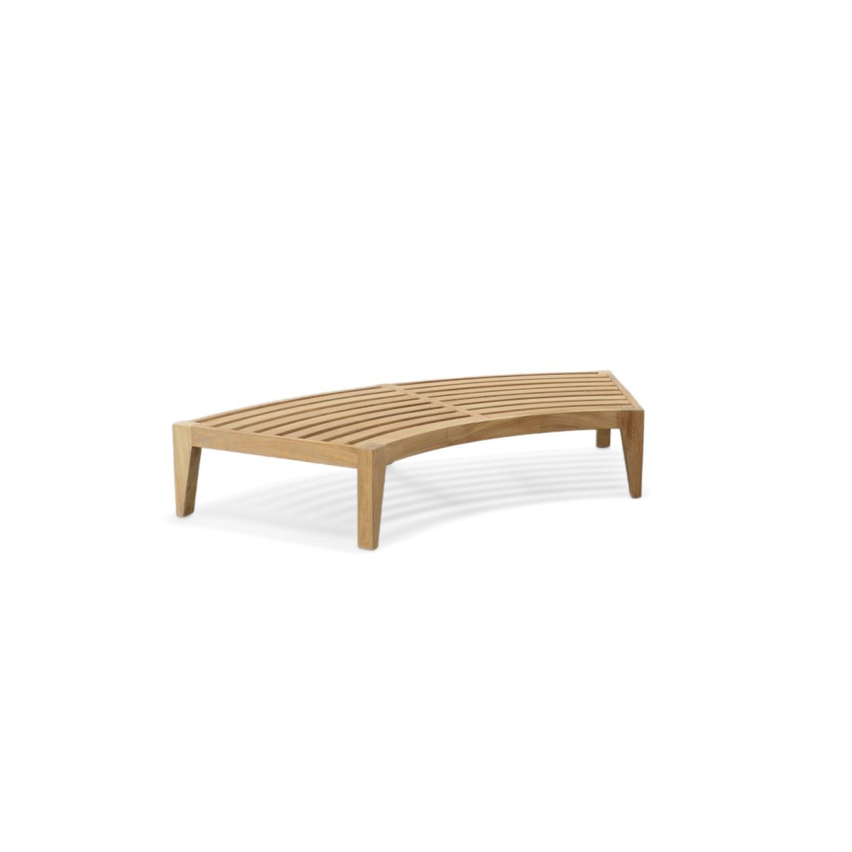 13342 Kafelonia Sofa Backless Sectional Teak Frame Only in angled side view on white background