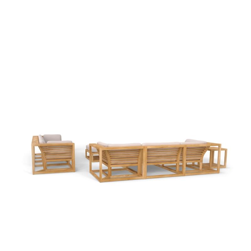 alt="70233 Maya 7 pc Sectional Furniture Set in angled back view on white background"