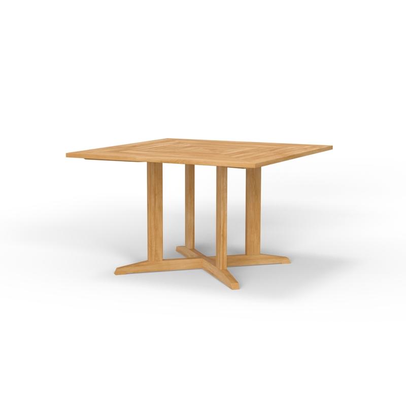 alt="Pyramid 48 in Square Teak Outdoor Dining Table - Picture A"