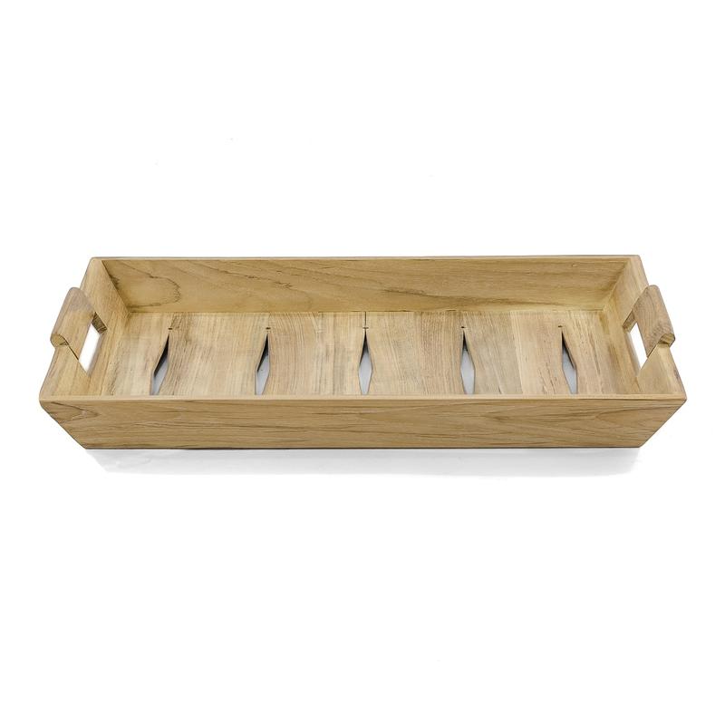alt="17440TO Butler teak Serving Tray side view on white background"
