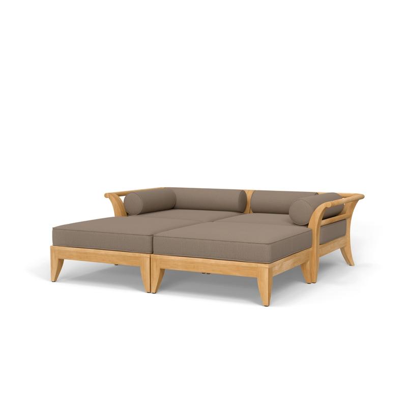 alt="70284  Aman Dais 4 pc Day Bed of 2 Aman Dais corner sectionals and 2 ottoman in angled front view on white background  "