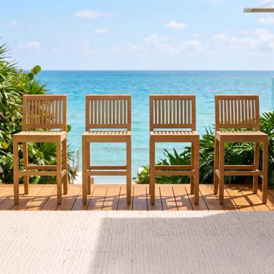 4 Laguna Teak Counter Stools