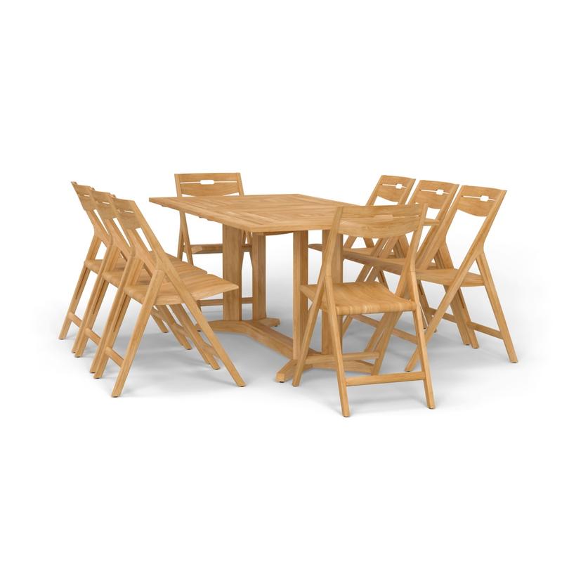 alt="Surf Pyramid Rectangular Teak Dining Set - Picture F"