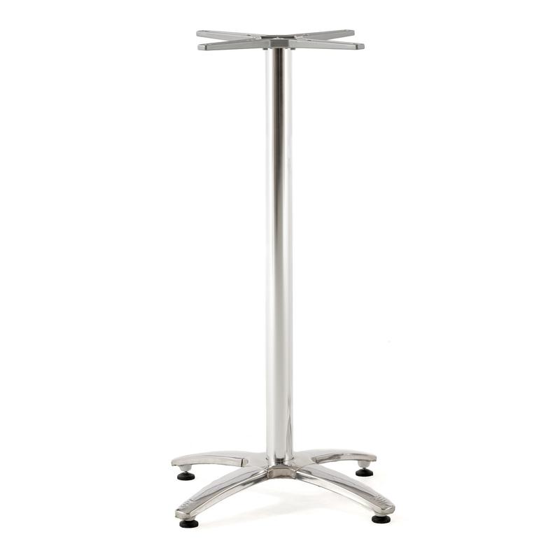 alt="70673 Vogue stainless steel pedestal table base side view on white background"