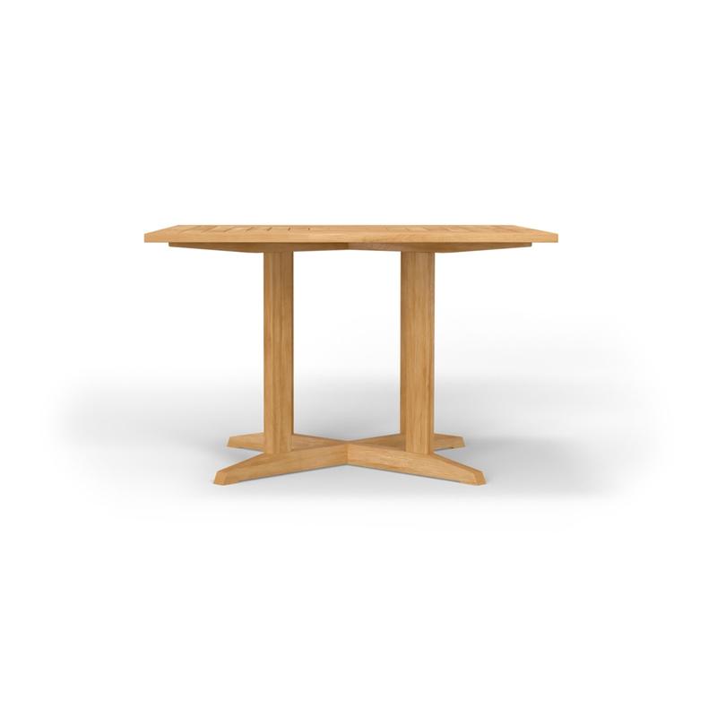 alt="Pyramid 48 in Square Teak Outdoor Dining Table - Picture C"
