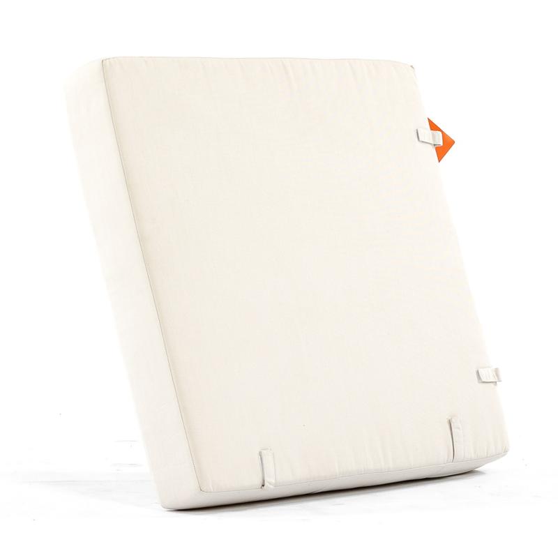 alt="31002 malaga synthetic wicker deep seating corner sectional seat cushion bottom view showing attachment tabs on white background"