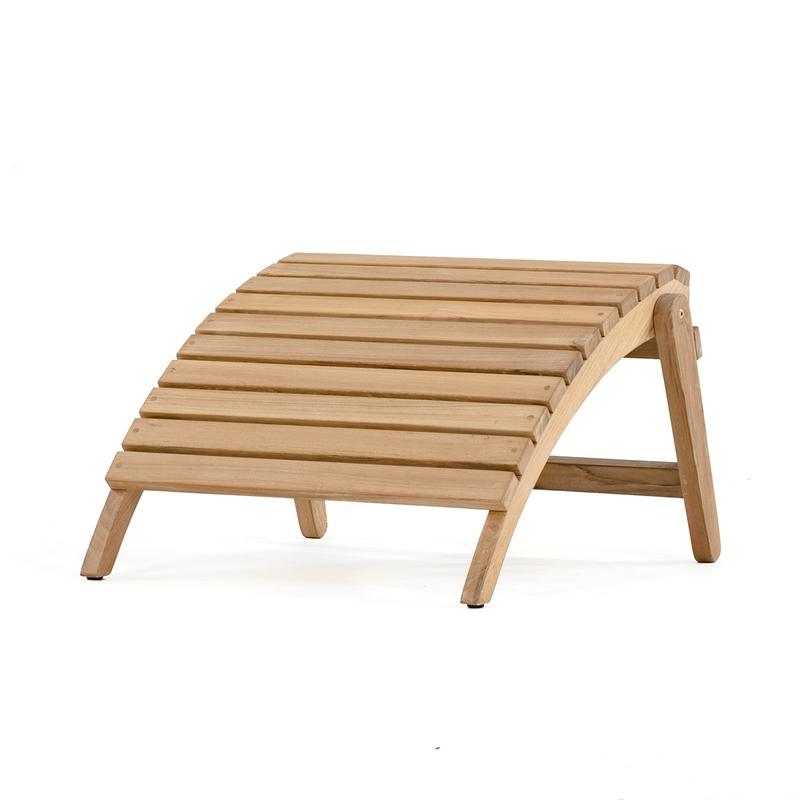 alt="18607 adirondack teak footrest  front facing angled on white background"