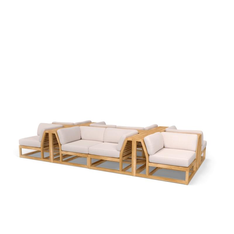 alt="70280 Maya 8 piece Lounge Set of 8 Maya Corner Sectionals in angled front view on white background"