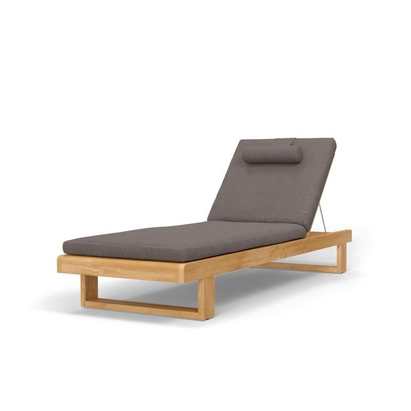 alt="Horizon Teak Chaise Lounger with Sunbrella Cushion - Picture F"