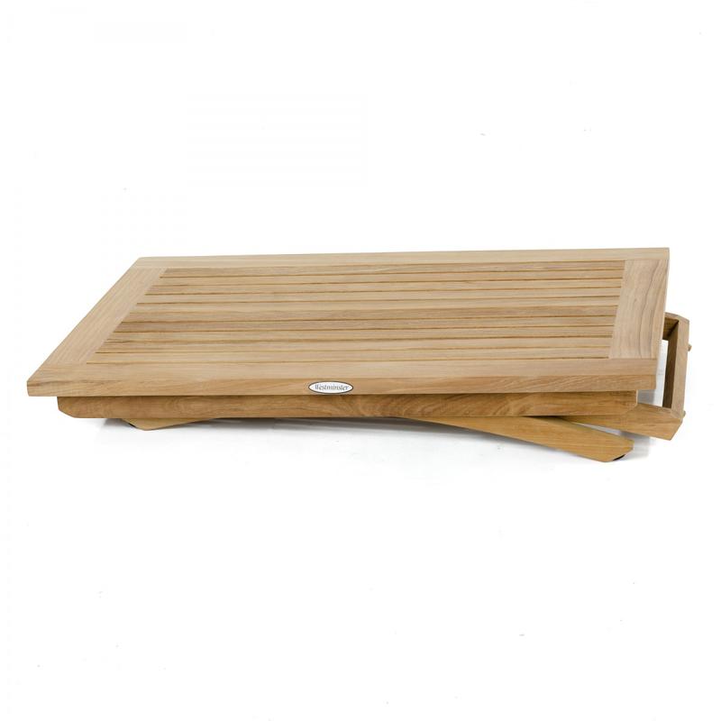 alt="14745 barbuda folding teak coffee table closed view on white background"