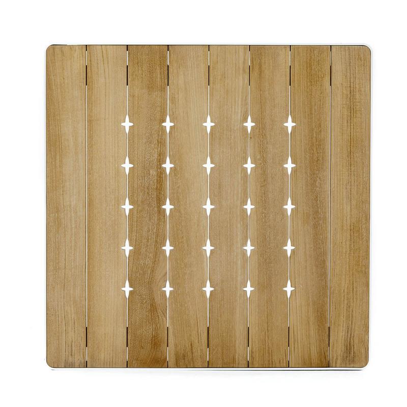 alt="25026 Bloom 32 inch Square Dining Table top view on white background"