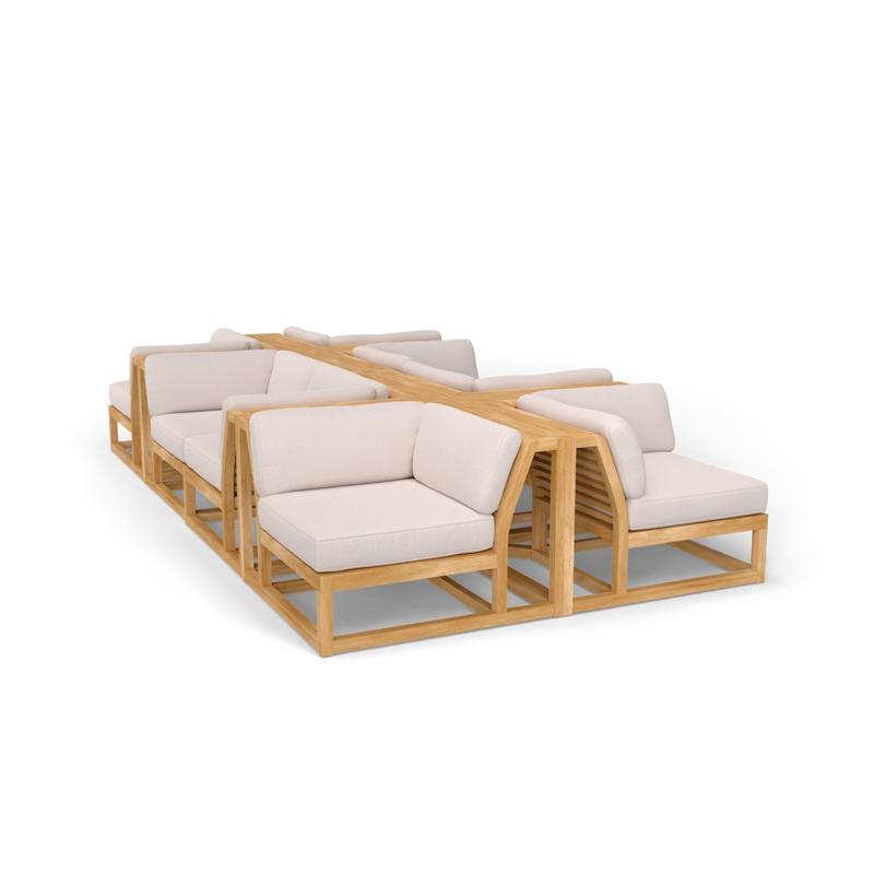 alt="70280 Maya 8 piece Lounge Set of 8 Maya Corner Sectionals in angled end view on white background"