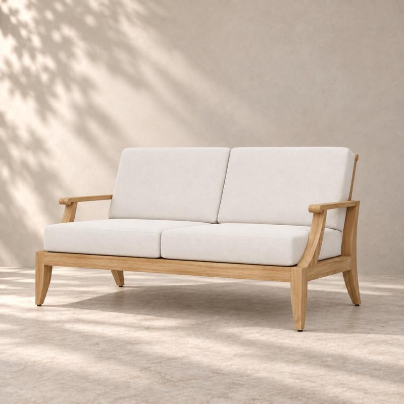 alt="Laguna Teak Sofa with Sunbrella Cushions - Picture A"
