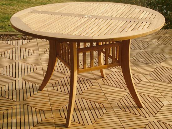 alt="Grand Hyatt 4 foot Round Teak Patio Dining Set - Picture B"