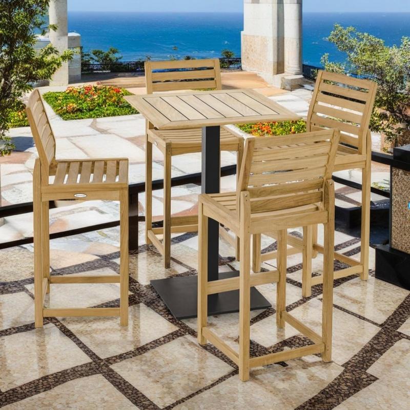alt="Somerset 5 pc Commercial Teak Bar Set - Picture B"