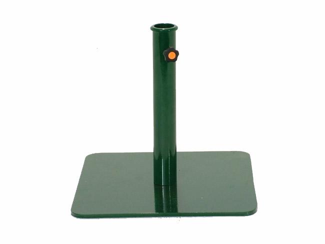 alt="57801 Parasol Steel Base in dark green color side view on white background"