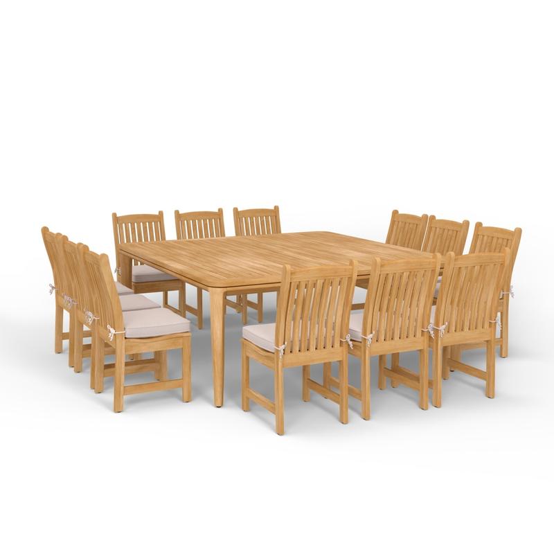 alt="13 pc Square Veranda Teak Dining Set - Picture H"
