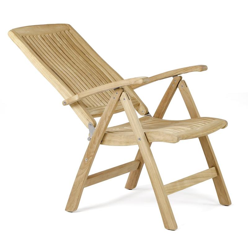 alt="12569S Barbuda Recliner Chair side angled view with back partially reclined at 45 degrees on white background"