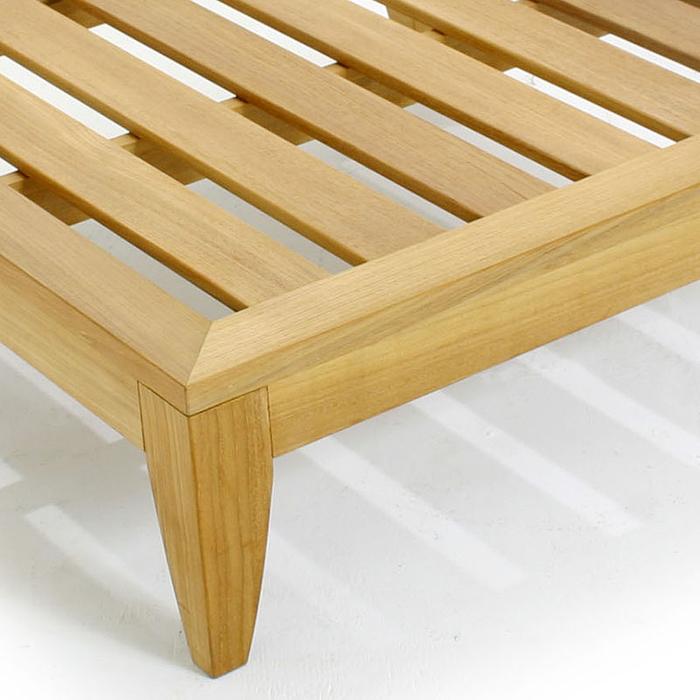 alt="16767 Aman Dais Sectional Ottoman Fill teak frame top view on a white background"