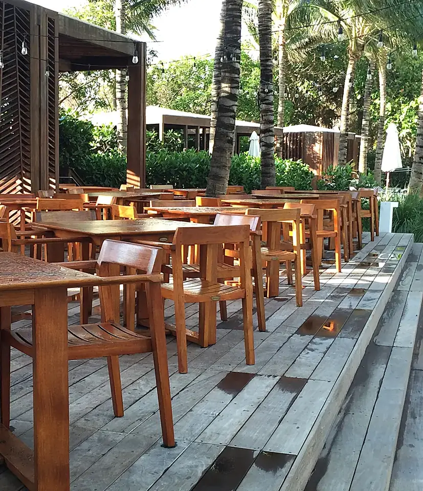 Luxury teak furniture in a hospitality setting