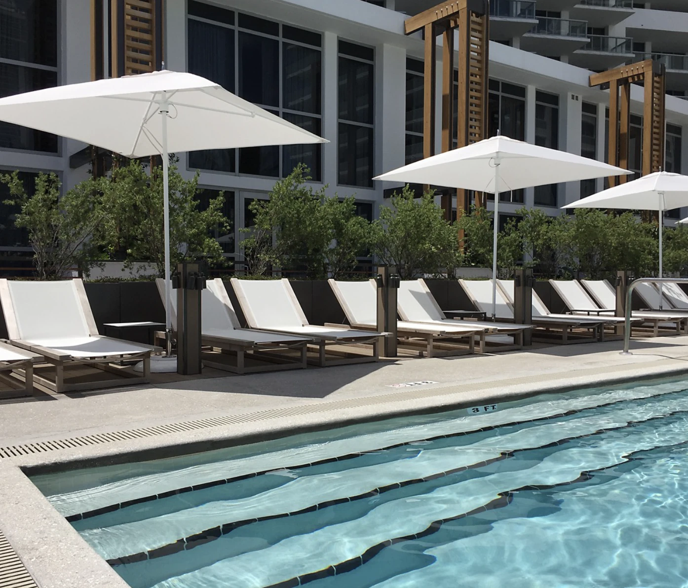 Swimming pool with furniture